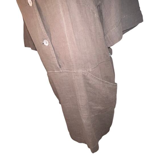 Nurture, Women’s size Medium Tan Cotton Silk lined Y2K pocketed camp dress - Picture 5 of 13